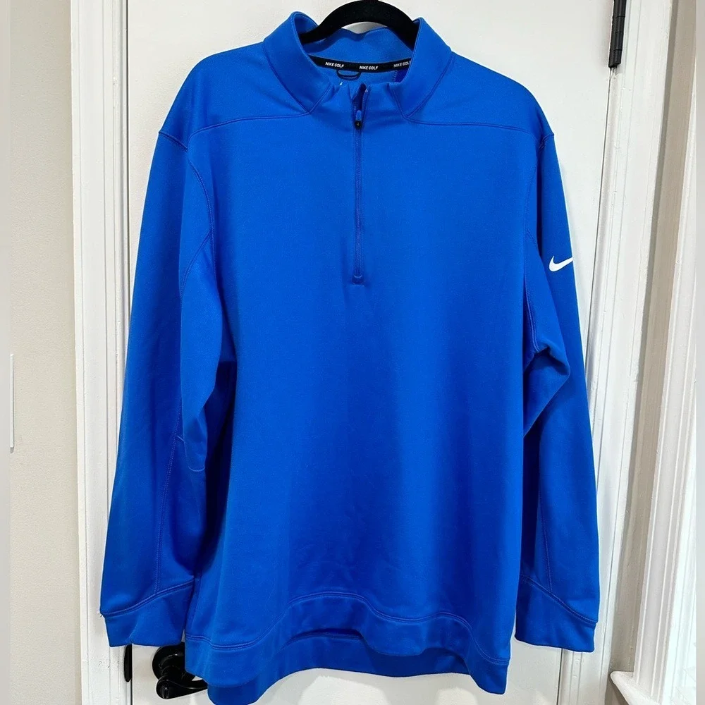 Nike men's XXL Golf therma pullover, 1/2 zip, blue,‎ standard fit